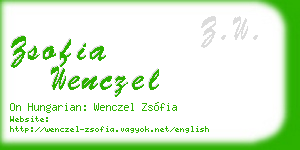 zsofia wenczel business card